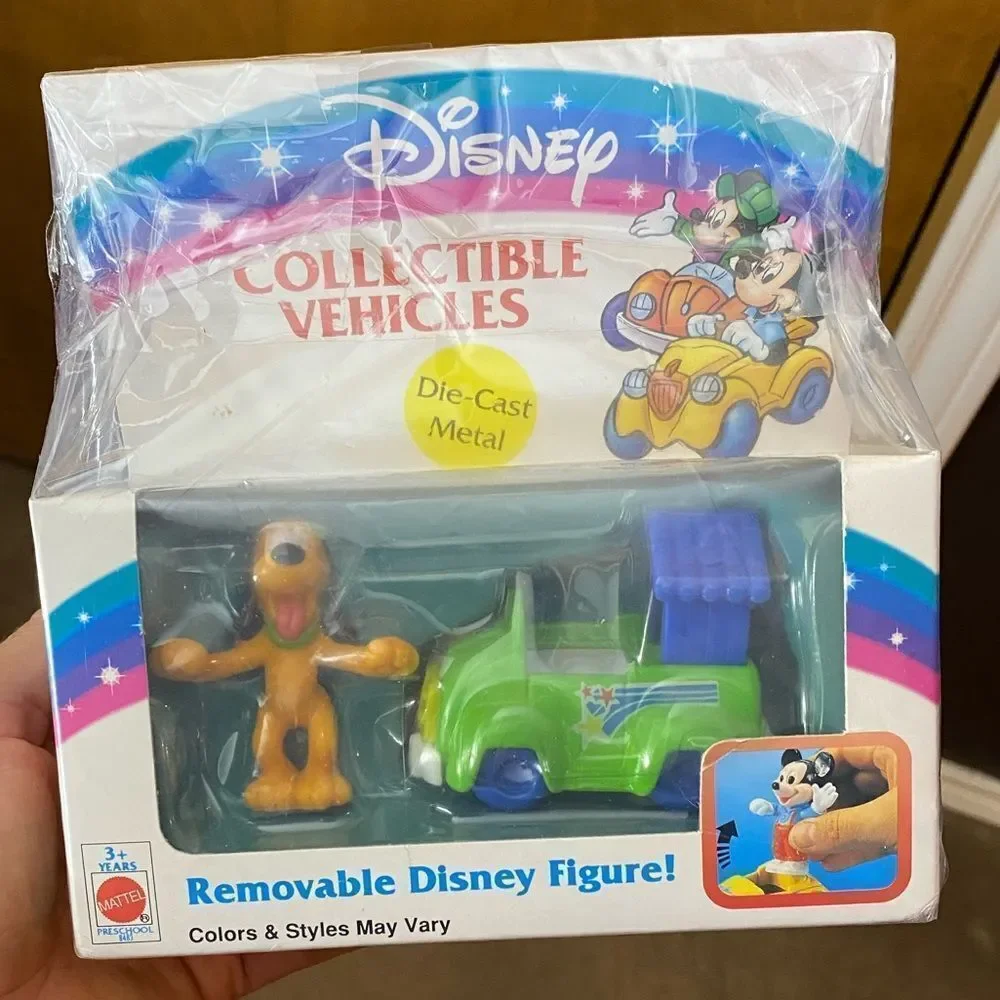 Mattel Vintage Disney Collectible Figures Pluto & Car Die‎ Cast Metal